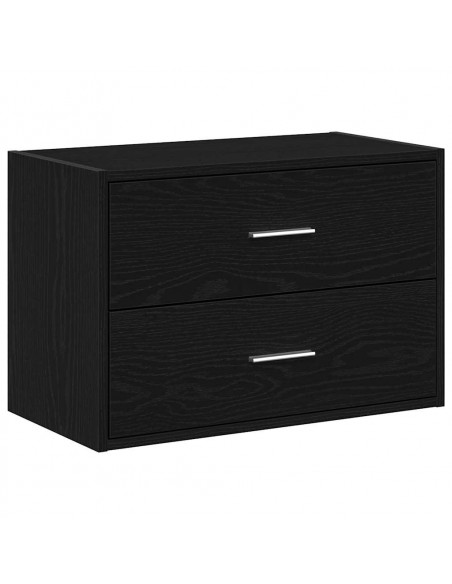 Armadio con 2 Cassetti Rovere Nero 60x31x40 cm in Truciolato