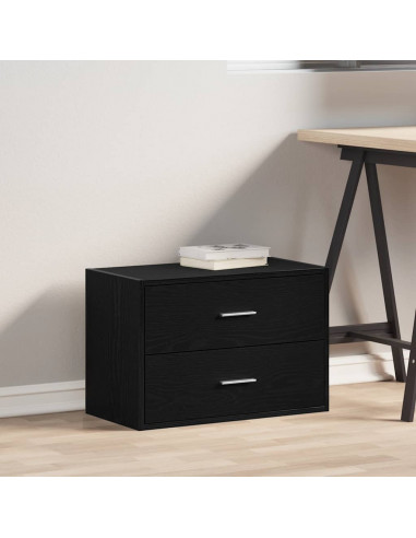 Armadio con 2 Cassetti Rovere Nero 60x31x40 cm in Truciolato