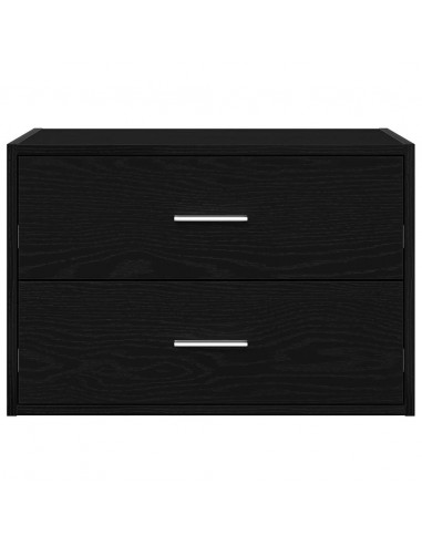 Armadio con 2 Cassetti Rovere Nero 60x31x40 cm in Truciolato