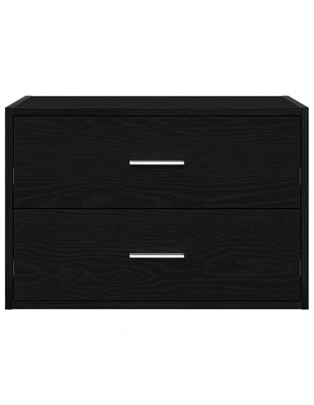 Armadio con 2 Cassetti Rovere Nero 60x31x40 cm in Truciolato