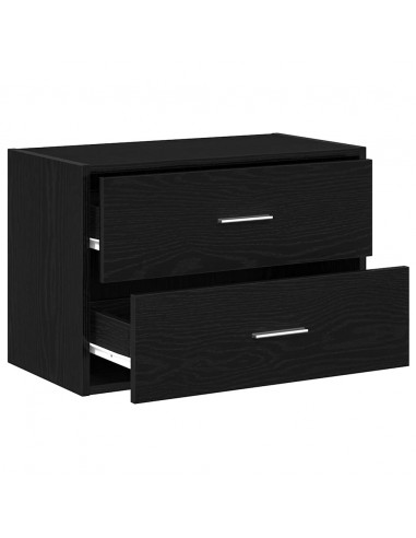 Armadio con 2 Cassetti Rovere Nero 60x31x40 cm in Truciolato