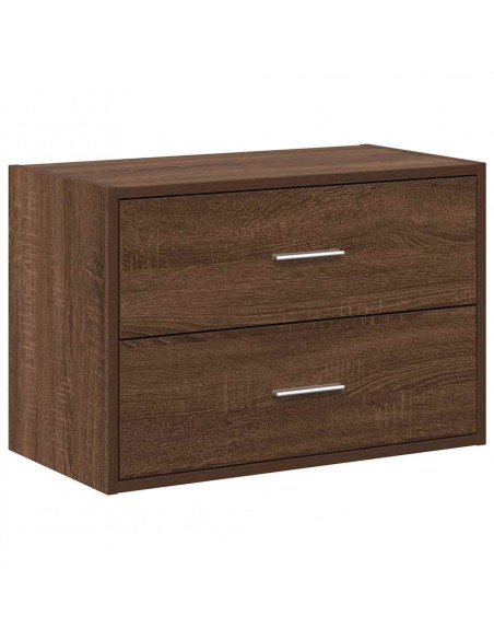 Armadio con 2 Cassetti Rovere Marrone 60x31x40 cm in Truciolato