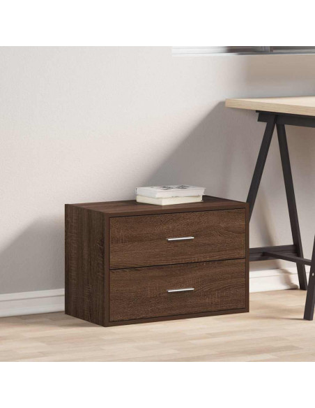 Armadio con 2 Cassetti Rovere Marrone 60x31x40 cm in Truciolato