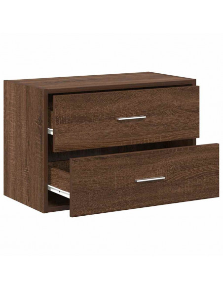 Armadio con 2 Cassetti Rovere Marrone 60x31x40 cm in Truciolato