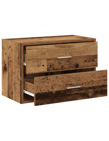 Armadio con 2 Cassetti Legno Antico 60x31x40 cm in Truciolato