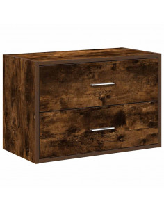 Armadio con 2 Cassetti in Rovere Fumo 60x31x40 cm in Truciolato