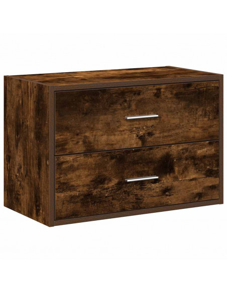Armadio con 2 Cassetti in Rovere Fumo 60x31x40 cm in Truciolato