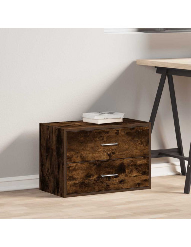 Armadio con 2 Cassetti in Rovere Fumo 60x31x40 cm in Truciolato