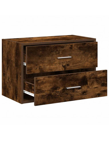 Armadio con 2 Cassetti in Rovere Fumo 60x31x40 cm in Truciolato