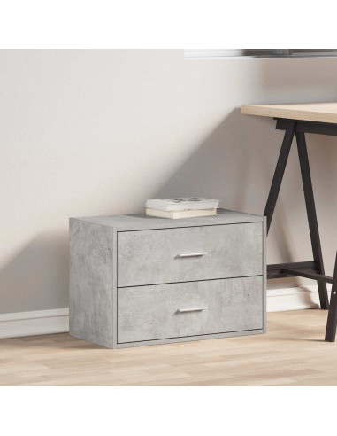 Armadio con 2 Cassetti Grigio Cemento 60x31x40 cm in Truciolato