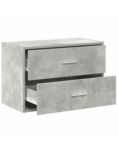 Armadio con 2 Cassetti Grigio Cemento 60x31x40 cm in Truciolato