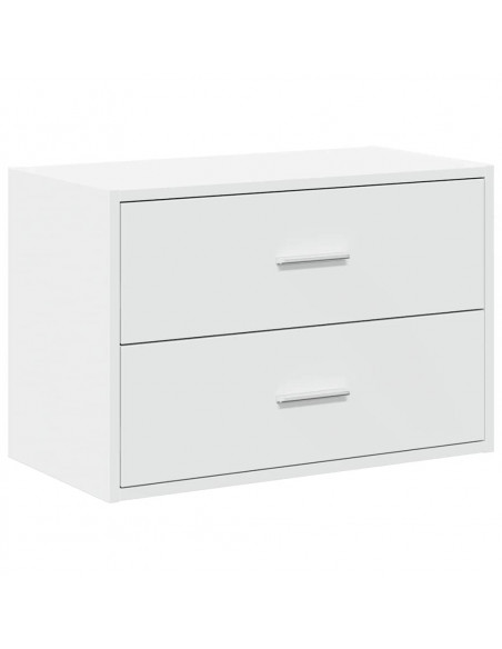 Armadio con 2 Cassetti Bianco 60x31x40 cm in Legno Multistrato