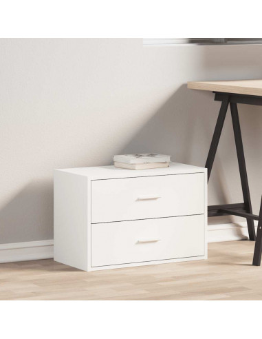Armadio con 2 Cassetti Bianco 60x31x40 cm in Legno Multistrato