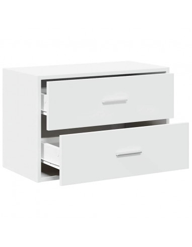 Armadio con 2 Cassetti Bianco 60x31x40 cm in Legno Multistrato