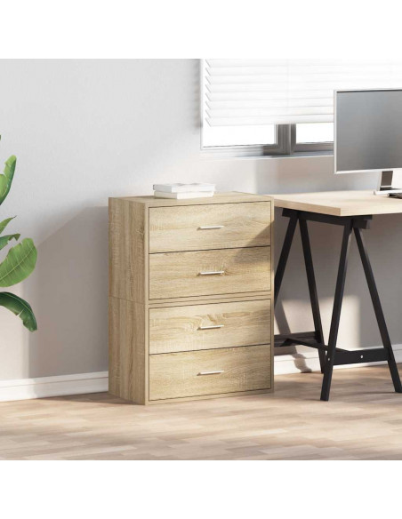 Armadi con 2 Cassetti 2 pz Rovere Sonoma 60x31x40 cm Truciolato