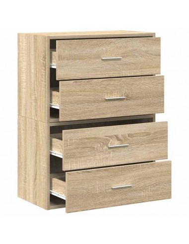 Armadi con 2 Cassetti 2 pz Rovere Sonoma 60x31x40 cm Truciolato