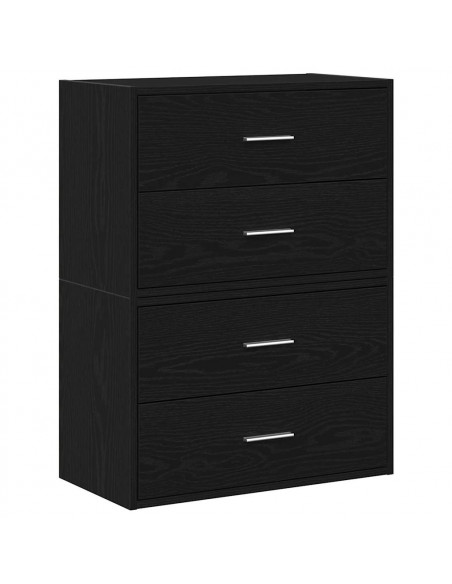 Armadi con 2 Cassetti 2 pz Rovere Nero 60x31x40 cm Truciolato