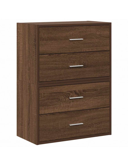 Armadi con 2 Cassetti 2 pz Rovere Marrone 60x31x40cm Truciolato