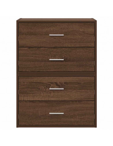 Armadi con 2 Cassetti 2 pz Rovere Marrone 60x31x40cm Truciolato
