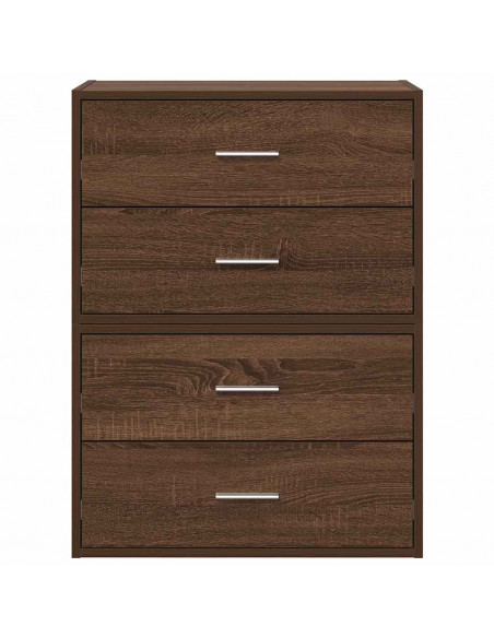Armadi con 2 Cassetti 2 pz Rovere Marrone 60x31x40cm Truciolato