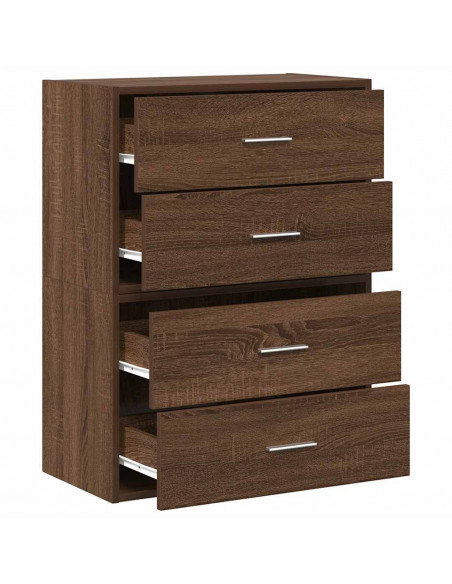 Armadi con 2 Cassetti 2 pz Rovere Marrone 60x31x40cm Truciolato