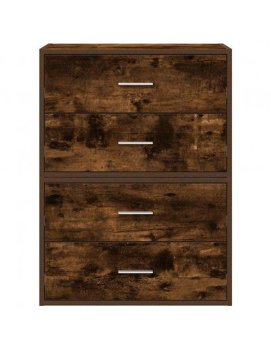 Armadi con 2 Cassetti 2 pz Rovere Fumo 60x31x40cm in Truciolato