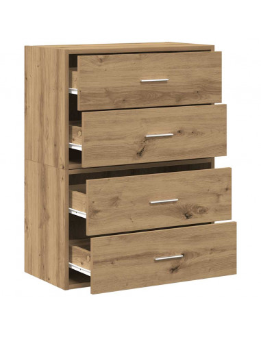 Armadi con 2 Cassetti 2 pz Rovere 60x31x40 cm in Truciolato