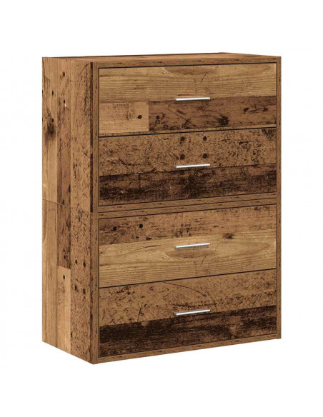 Armadi con 2 Cassetti 2 pz Legno Antico 60x31x40 cm Truciolato