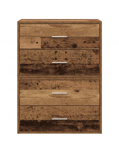 Armadi con 2 Cassetti 2 pz Legno Antico 60x31x40 cm Truciolato