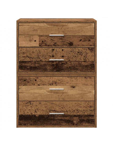 Armadi con 2 Cassetti 2 pz Legno Antico 60x31x40 cm Truciolato