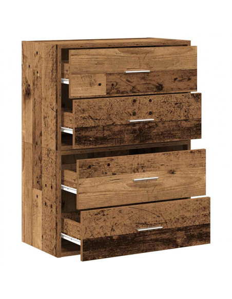 Armadi con 2 Cassetti 2 pz Legno Antico 60x31x40 cm Truciolato