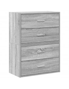 Armadi con 2 Cassetti 2 pz Grigio Sonoma 60x31x40 cm Truciolato