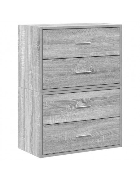 Armadi con 2 Cassetti 2 pz Grigio Sonoma 60x31x40 cm Truciolato