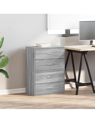 Armadi con 2 Cassetti 2 pz Grigio Sonoma 60x31x40 cm Truciolato