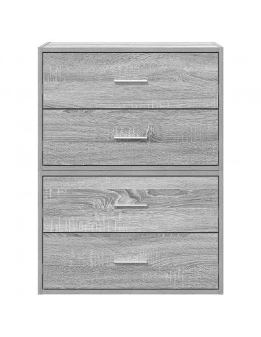 Armadi con 2 Cassetti 2 pz Grigio Sonoma 60x31x40 cm Truciolato