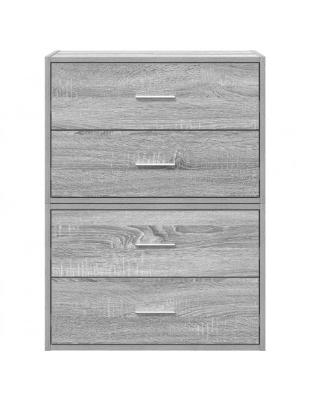 Armadi con 2 Cassetti 2 pz Grigio Sonoma 60x31x40 cm Truciolato