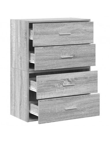 Armadi con 2 Cassetti 2 pz Grigio Sonoma 60x31x40 cm Truciolato