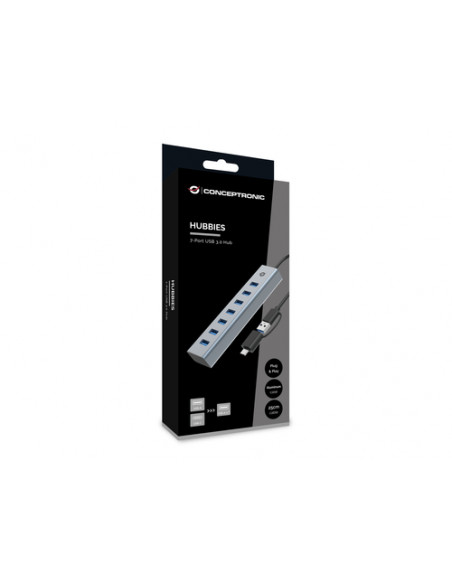 Conceptronic HUBBIES21G hub di interfaccia USB 3.2 Gen 1 (3.1 Gen 1) Type-A 5000 Mbit/s Grigio