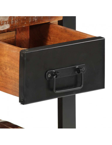 Comodino Multicolore 35x34x45 cm in Legno Massello Recupero