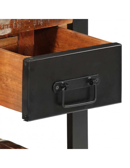 Comodino Multicolore 35x34x45 cm in Legno Massello Recupero