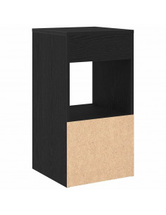 Comodino con Cassetto Rovere Nero 35x34x66,5 cm