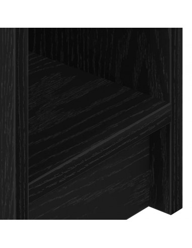 Comodino con Cassetto Rovere Nero 20x36x60 cm