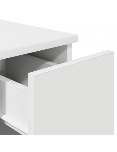 Comodino con Cassetto Bianco 20x36x60 cm