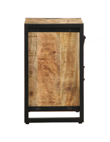 Comodino 40x30x50 cm in Legno Massello di Mango Grezzo