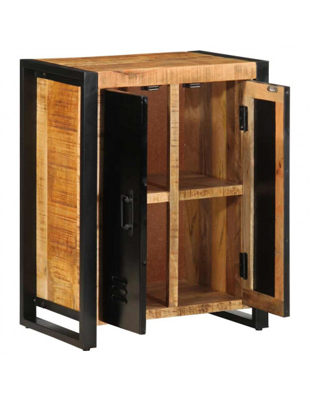 Credenza 55x35x70 cm in Legno Massello di Mango Grezzo