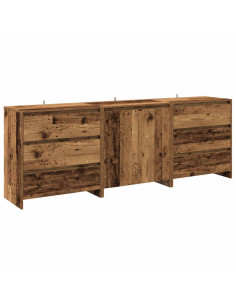 Credenza 3 pz Legno Antico in Legno Multistrato