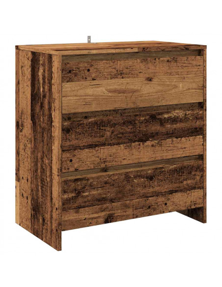 Credenza 3 pz Legno Antico in Legno Multistrato