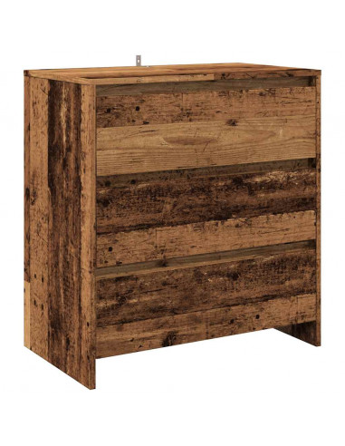 Credenza 2 pz Legno Antico in Legno Multistrato