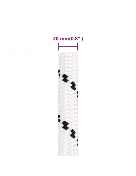 Corda Intrecciata per Barca Bianca 20 mm x 50 m Poliestere