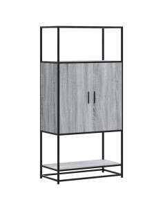 Credenza Grigio Sonoma 68x35x139 cm Legno Multistrato Metallo